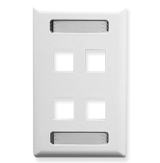 FACEPLATE- ID- 1-GANG- 4-PORT- WHITE