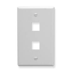 FACEPLATE- OVERSIZED- 2-PORT- WHITE