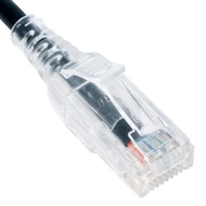 PATCH CORD- CAT 6 SLIM CLEAR SR 3FT BK
