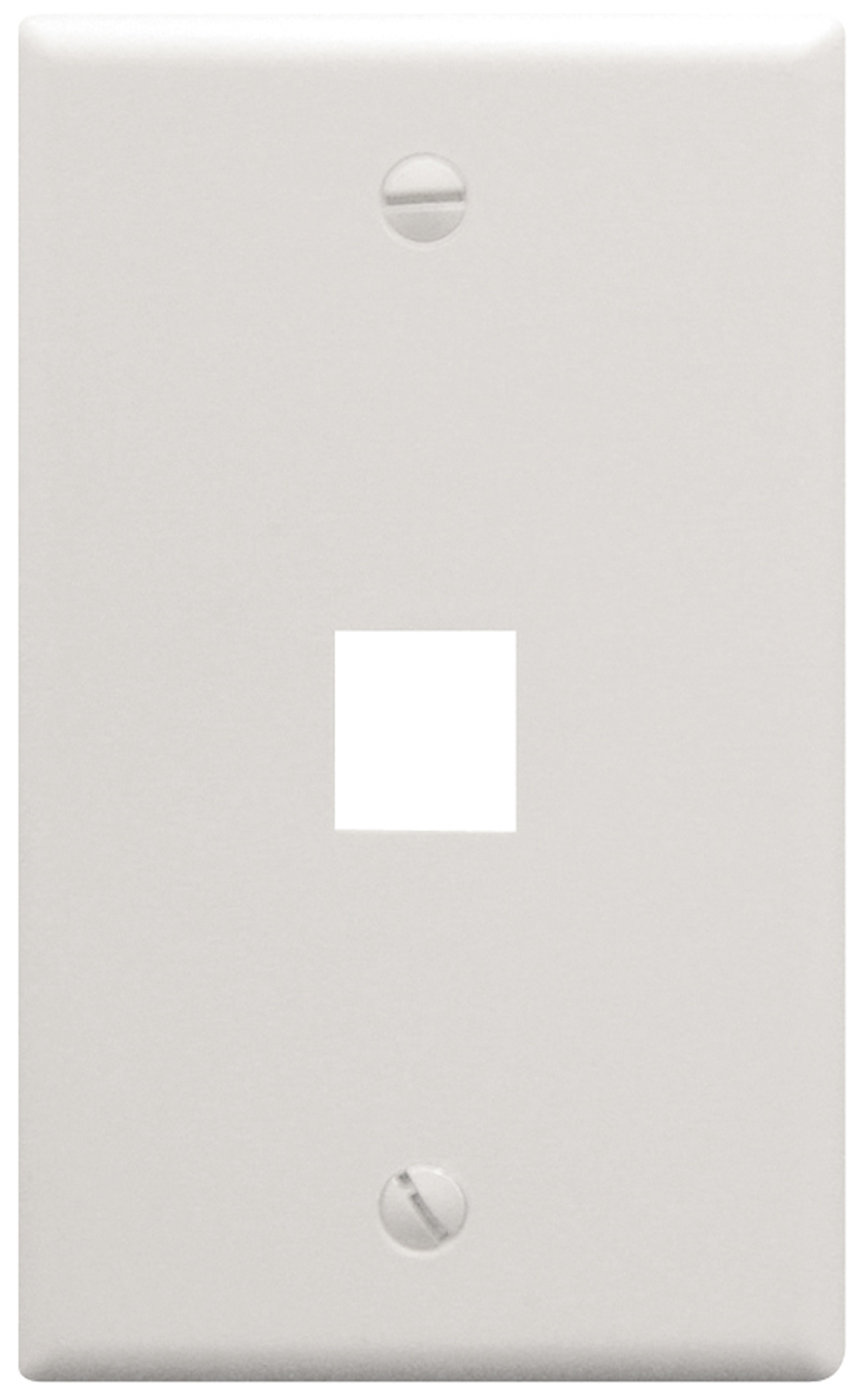 FACEPLATE- FLAT- 1-GANG- 1-PORT- WHITE