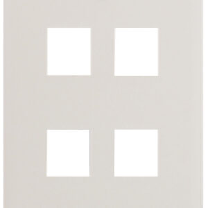 FACEPLATE- FLAT- 1-GANG- 4-PORT- WHITE
