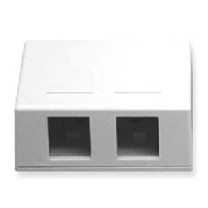 SURFACE MOUNT BOX- 2-PORT- WHITE